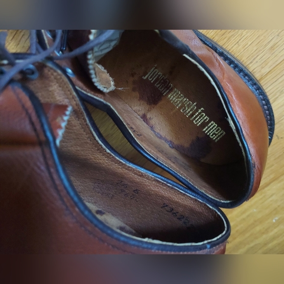 JORDAN MARSH 736222 MEN'S SADDLE TAN LEATHER LACEUP OXFORDS SIZE 7.5 E - Picture 11 of 14